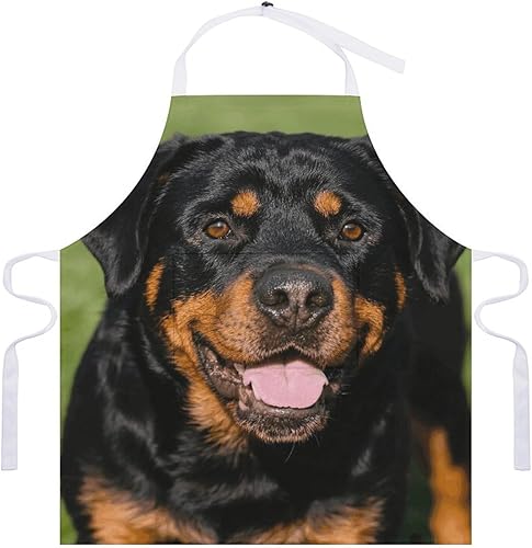 Miniatura 7 de MUSM Apron for Adults - 27.6 X 31.5 Inch, Heavy-Duty Polyester Aprons with Two Large Pockets, Waterproof Rottweiler Kitchen Apron for Cooking,