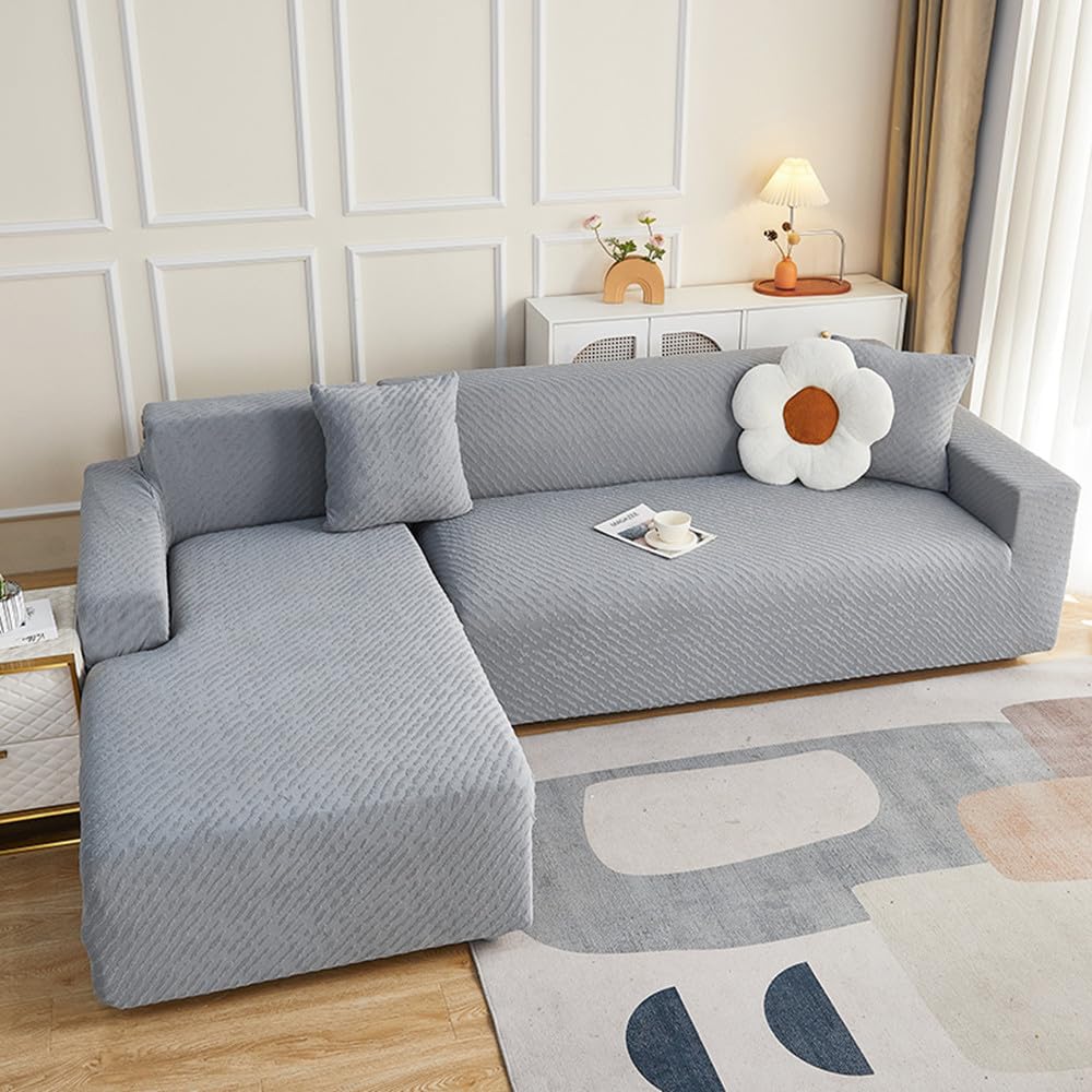 Housse de canapé d'angle pour grand salon familial et chaleureux
