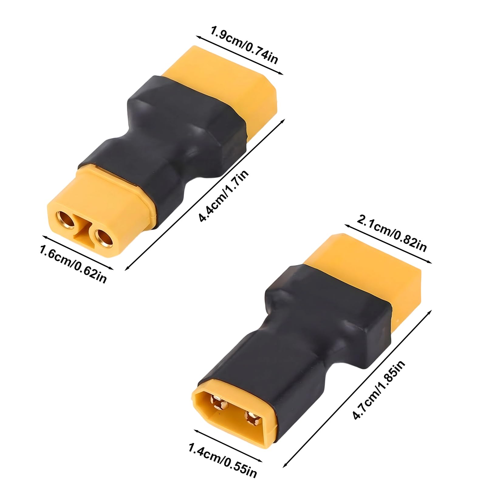 6szt Adapterów Męskich i Żeńskich XT60 do XT90, Bezprzewodowe Złącze XT60 to XT90 Akumulatorów Litowo-Jonowych NiMH do Samochodów Zdalnie Sterowanych Samolotów Ciężarówek Łodzi