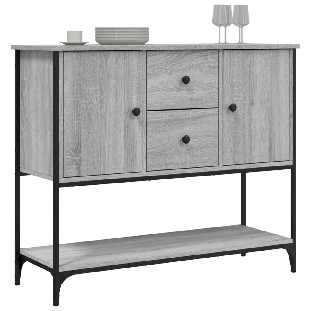 Credenza grigia Sonoma 100 x 36 x 85 cm, materiale in legno, resistente, versatile come cabinet a buffet, ideale per entryway e cocina