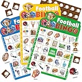 Fancy Land Football Bingo Game for Kids American Football Bingo Cards Set for Sports Themed Birthday Party Family Game Night Activity Supplies 24 Players