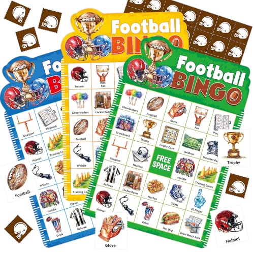 Fancy Land Football Bingo Game for Kids American Football Bingo