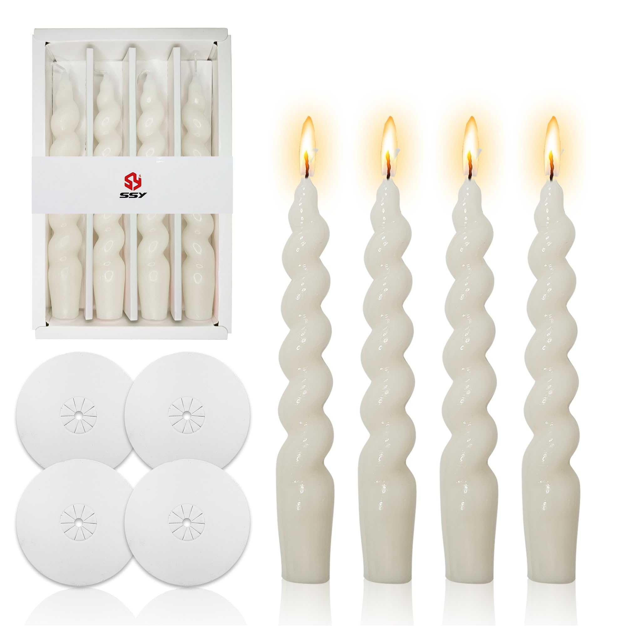 Bougies coniques en spirale pour décoration de mariage et tables festives