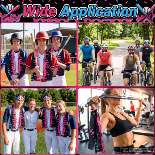 Image of 30Pcs Ice Cream Drip Baseball Cooling Towels for Neck and Face 40 x 12 Inch Sports Baseball Team Gifts Ice Towel for Gym Sweat Microfiber Breathable Chilly Bulk Neck Wraps for Athletes Coach Outdoor