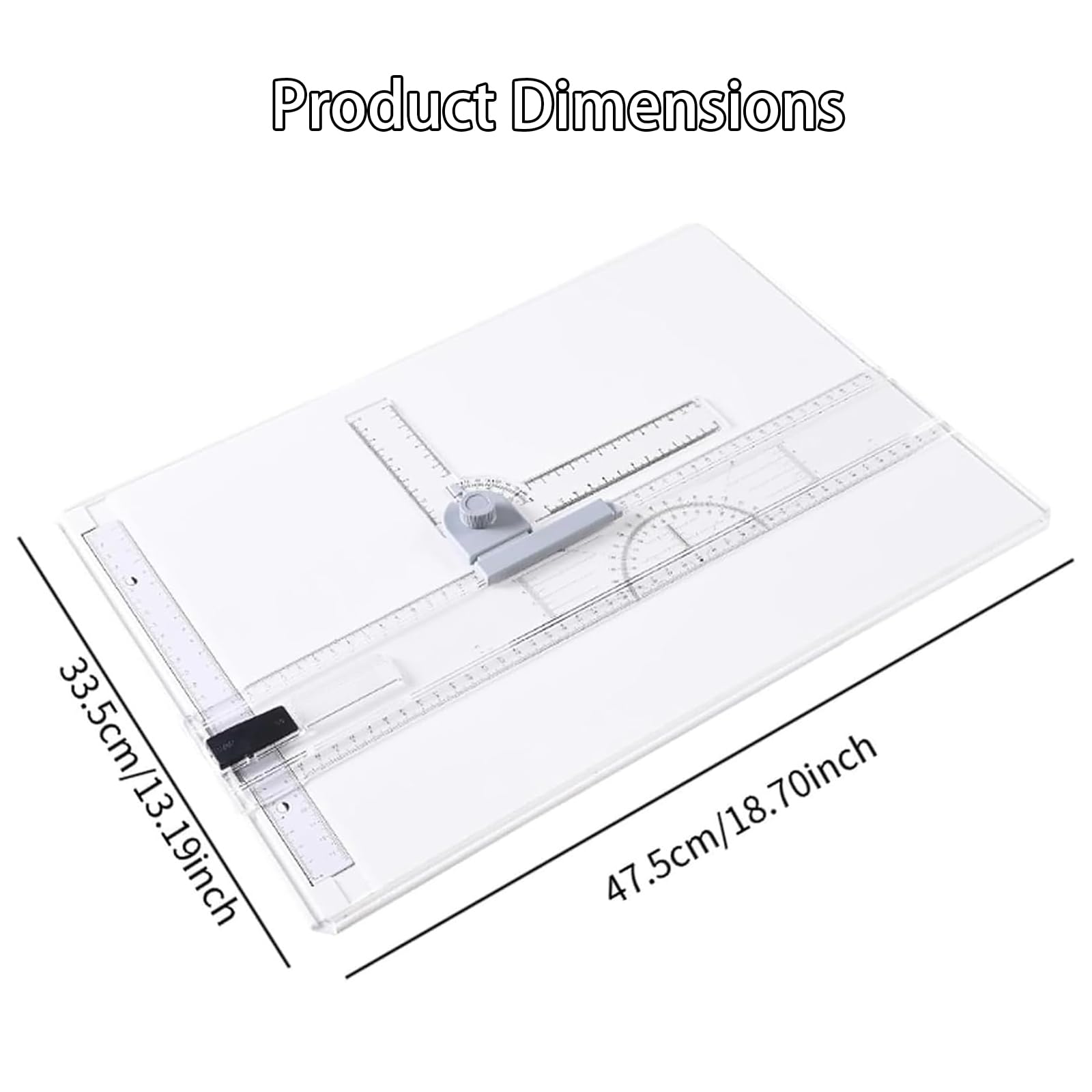 Juego De Tablero De Dibujo A3, Mesa De Dibujo, Tablero De Dibujo Portátil A3 con Regla Clara, Movimiento Paralelo Y Ángulo Ajustable, Medición Precisa, para Artistas Y Diseñadores.
