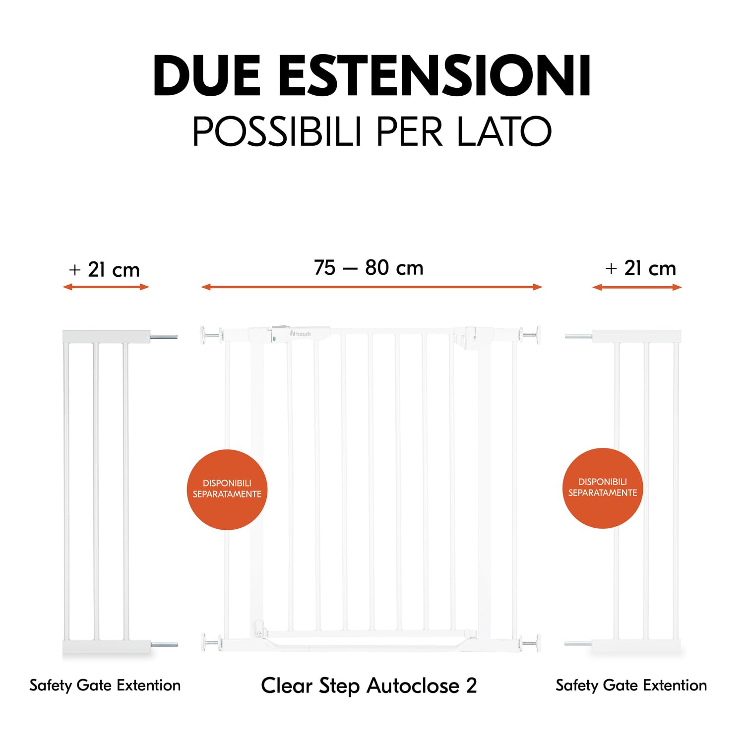 hauck Estensione da 21 cm, Bianco – Compatibile con Cancelletto di Sicurezza Open N Stop 2, Clear Step 2 e Autoclose N Stop 2 – Accessorio per Cancellino per Bambini e Cani – Solo per Interno