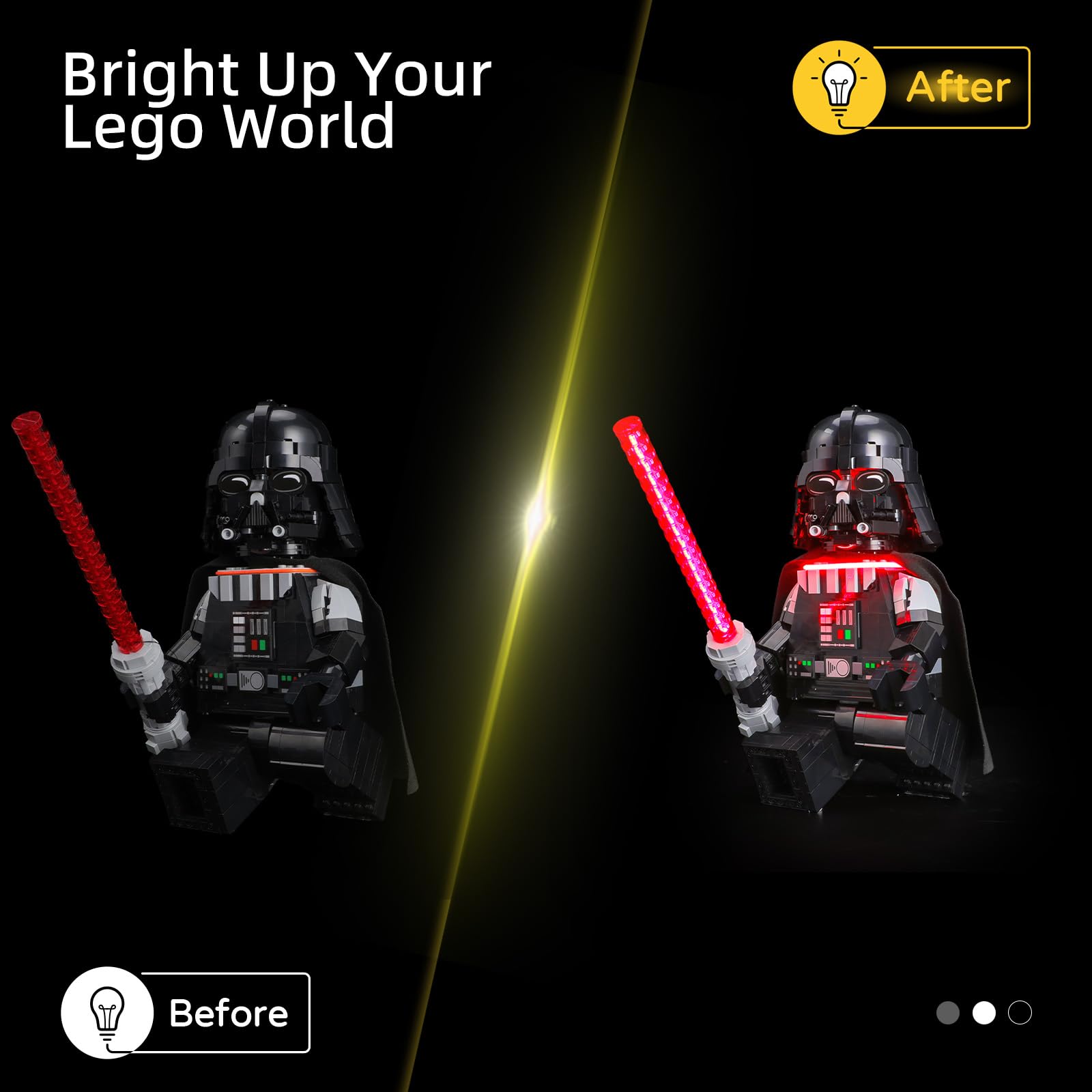 YEABRICKS Światło LED do Lego 75461 Star Wars Up-Scaled Darth Vader Minifigurka model klocków - prezent dla kolekcjonerów i hobbystów (zestaw nie jest dołączony)