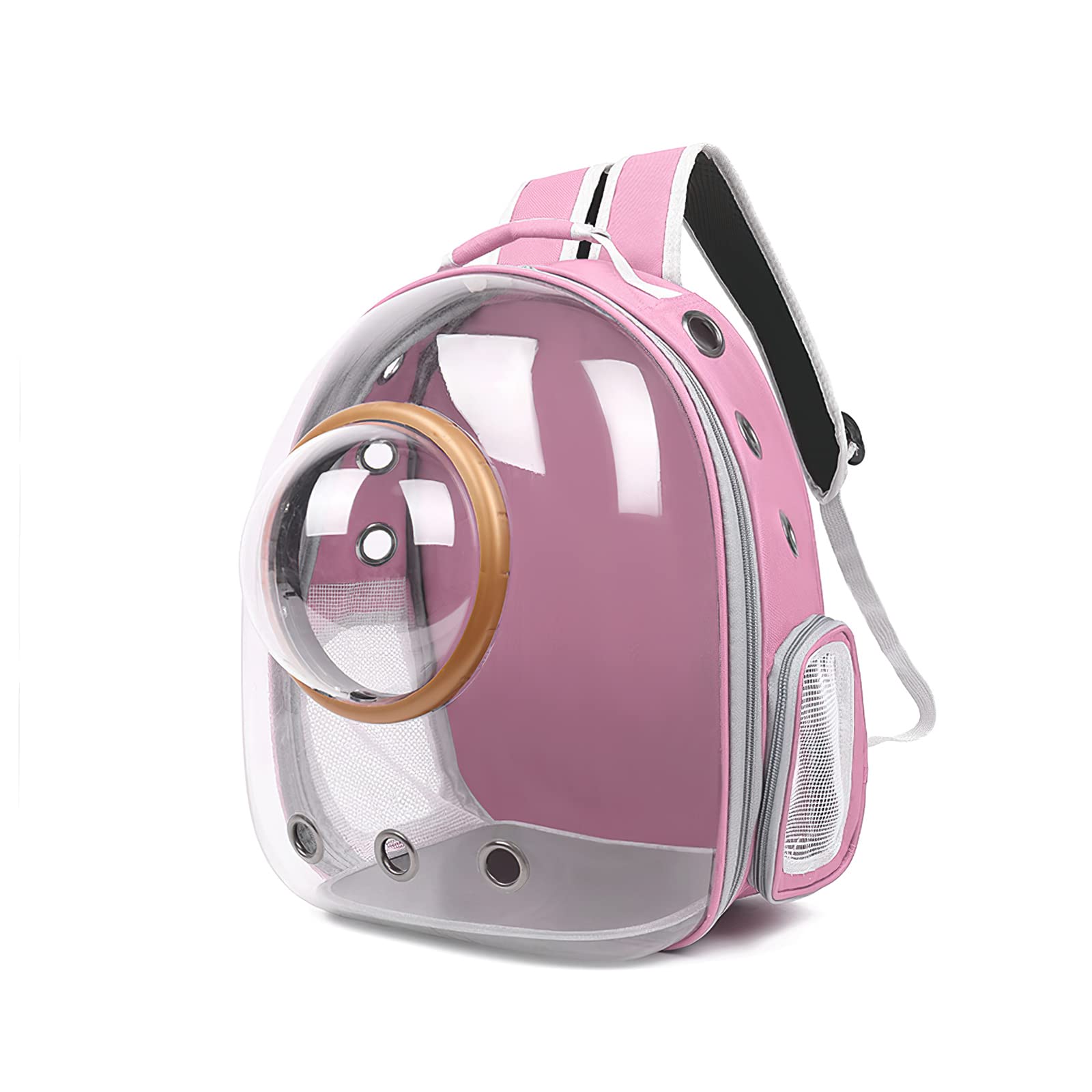 Galatée Mochila para Gatos, Mochila para Gatos Al Aire Libre, Mochila Impermeable Transparente para Perros, Mochila para Mascotas con Cápsula De Espacio Ventilado(Rosa, Cubierta Transparente)
