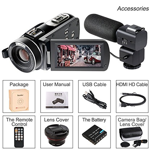 Videocamera Besteker Fotocamera Digitale Full HD a...