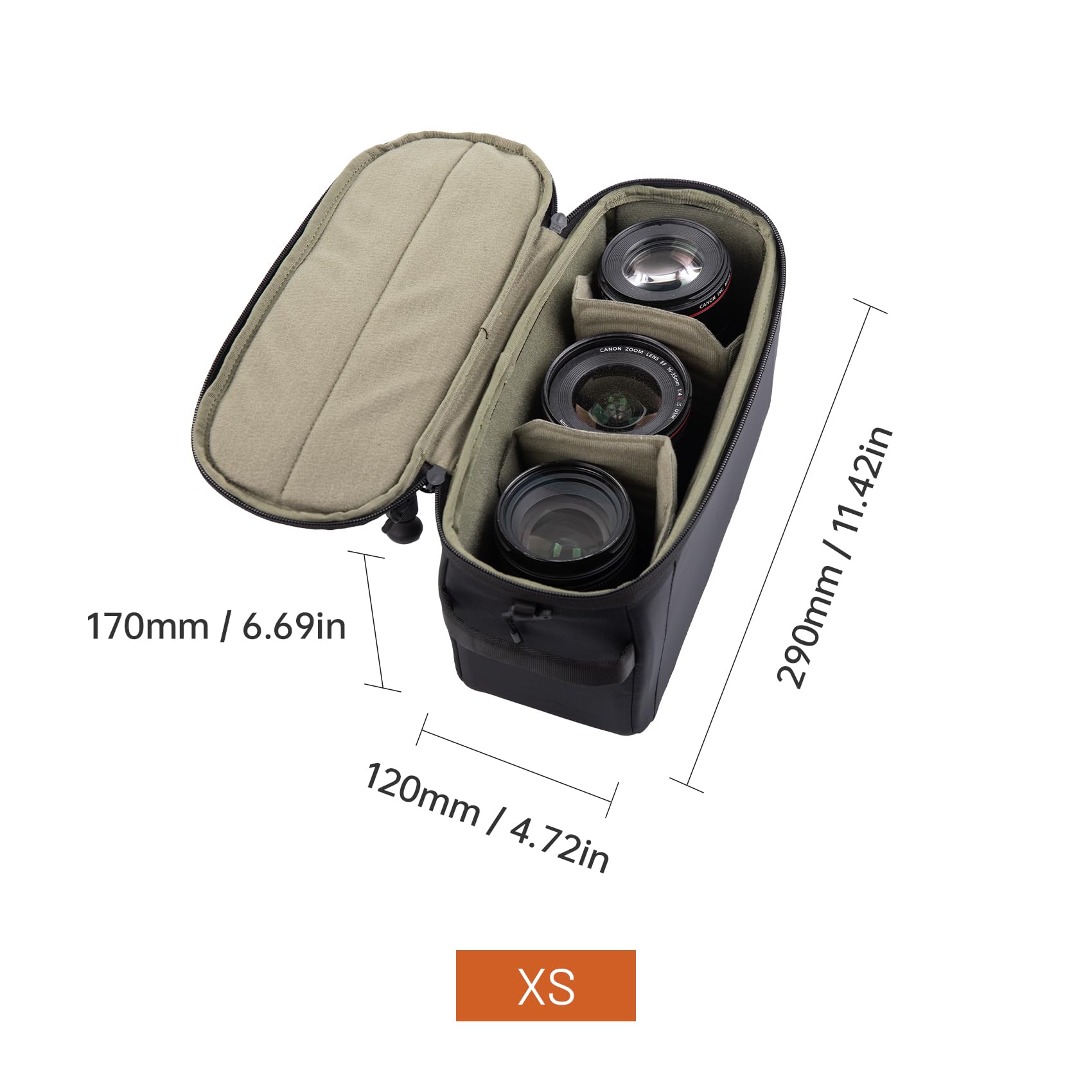 PGYTECH XS Kamera Einsatztasche mit Schultergurt, Wasserdichte Objektivtasche für Fotografen und Reisende, Leichte Insert Cube Tragetasche mit Dicker Trennwand für Canon/Nikon/Sony/Spiegellose Kameras