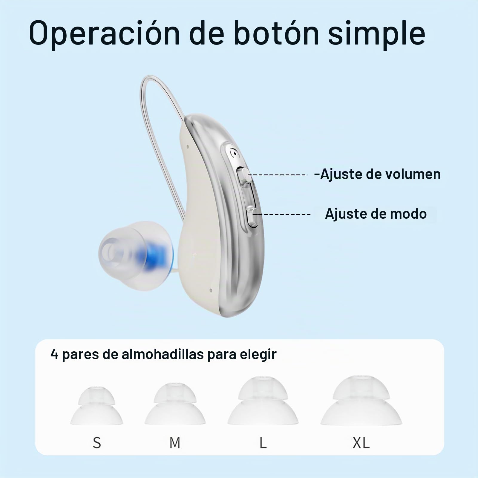 Dispositivo potenciador de sonido recargable para personas mayores y adultos, dispositivo de audio digital con control de volumen, pantalla digital HD, escucha un sonido claro, cómodo de llevar (negro
