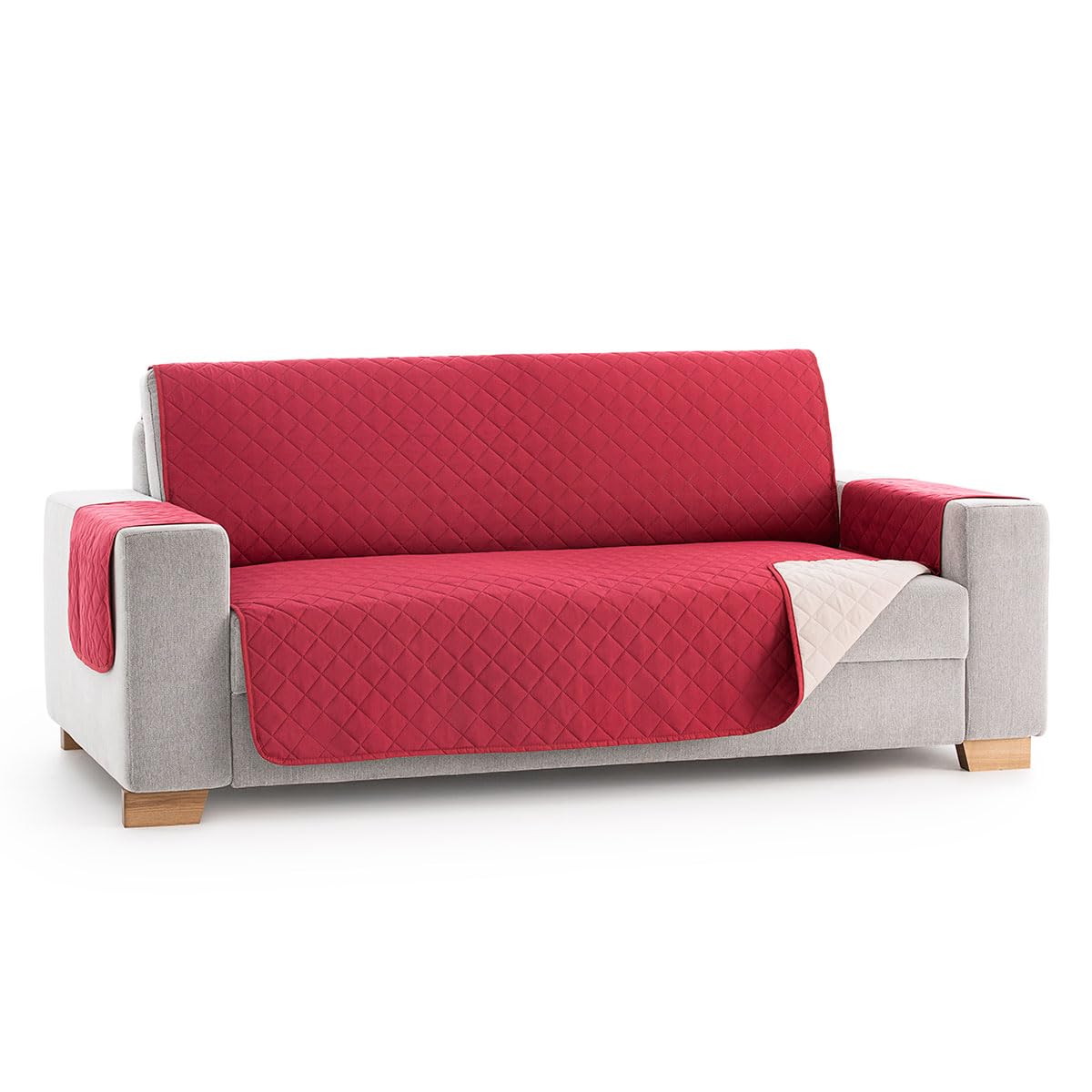 Lanovenanube - Funda sofá Acolchado Mallorca - Práctica - 2 plazas - Color Rojo C05