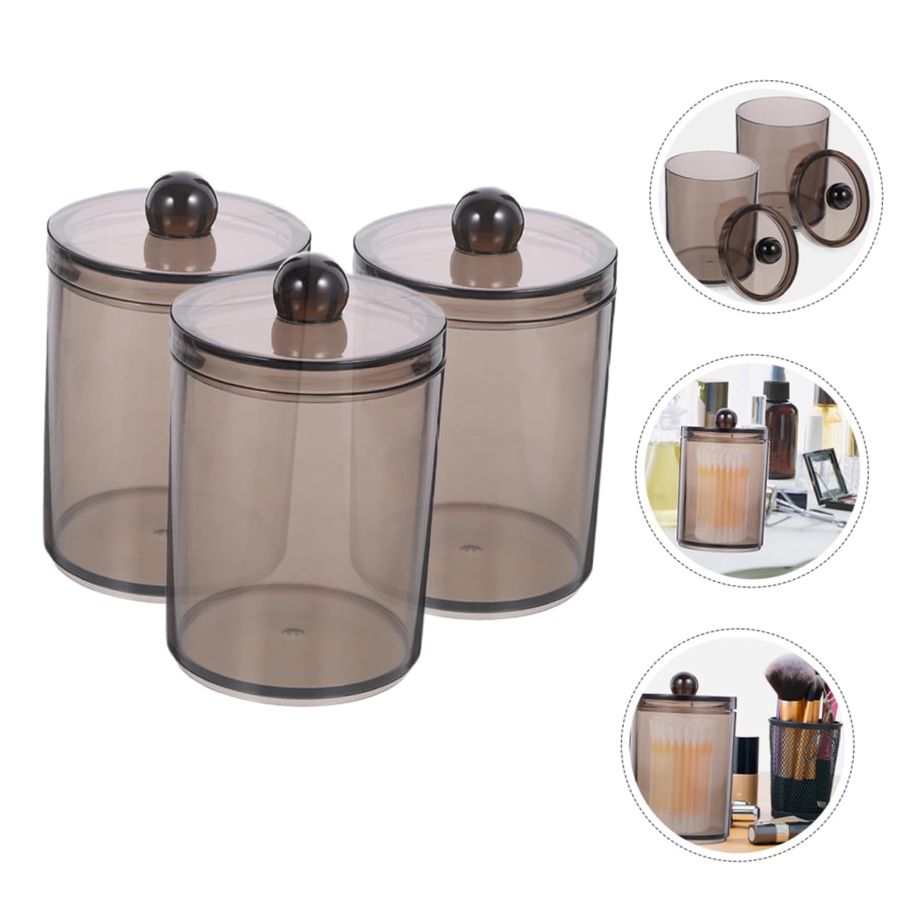 Amosfun 12 Stück Wattestäbchen Box Badezimmer Glas Mit Deckel Wattestäbchen Spender Zahnstocher Organizer Wattestäbchen Gläser Badezimmer Organizer Und
