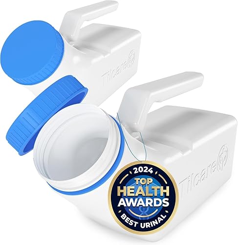 Tilcare - Urinals - Tapa que brilla en la oscuridad para hombres (paquete de 2) – Botella de plástico grueso de 32 onzas / 33.8 fl oz para hombre