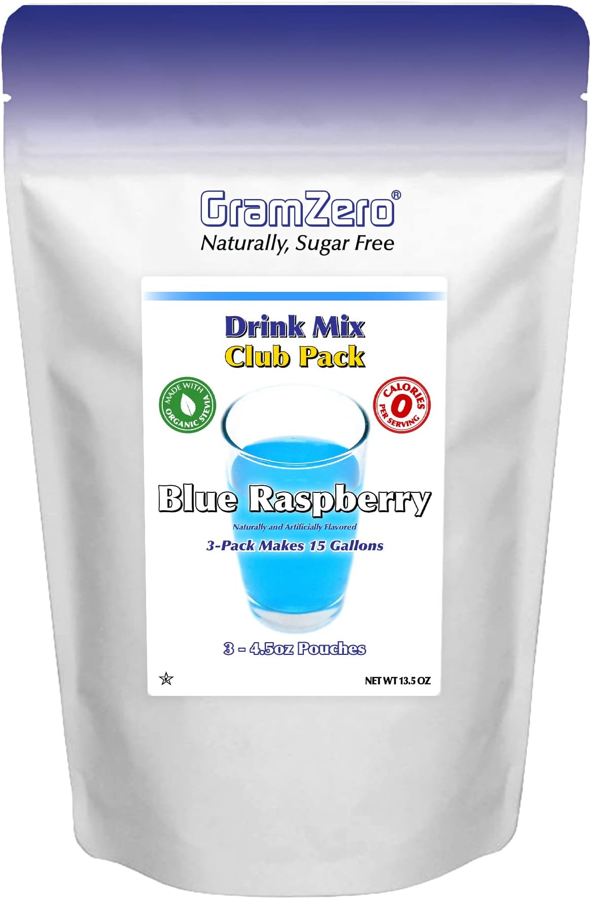 Blue Raspberry Zero Calorie Sugar Free Drink Mix, Great For Nutrition Club Loaded Teas, Stevia Sweetened