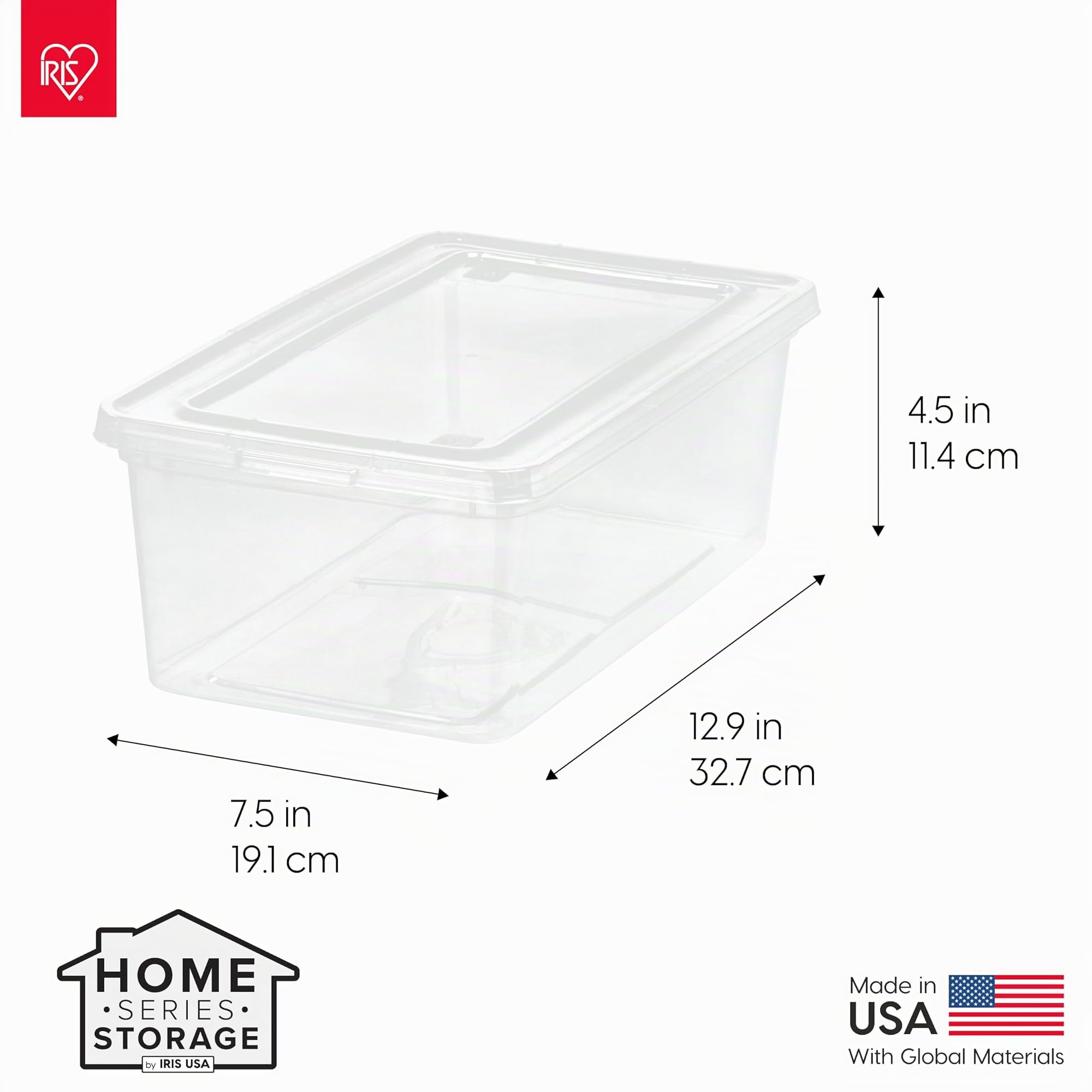 Iris Ohyama Scatole Portaoggetti, 5L, Set di 20, Trasparente, Chiusura facile, Impilabile, Plastica Trasparente, Per Armadio, Scaffali, Scuola, Organizzazione, Giocattoli, Cartoleria, Scarpe, CNL-5
