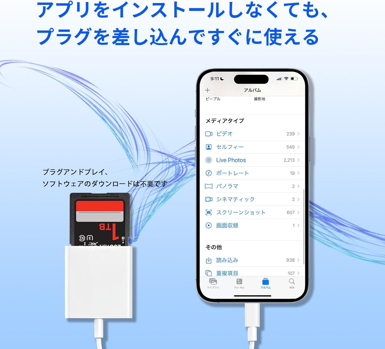 Amazon.co.jp: sdカードリーダー 双方向高速データ転送 タイプc sd