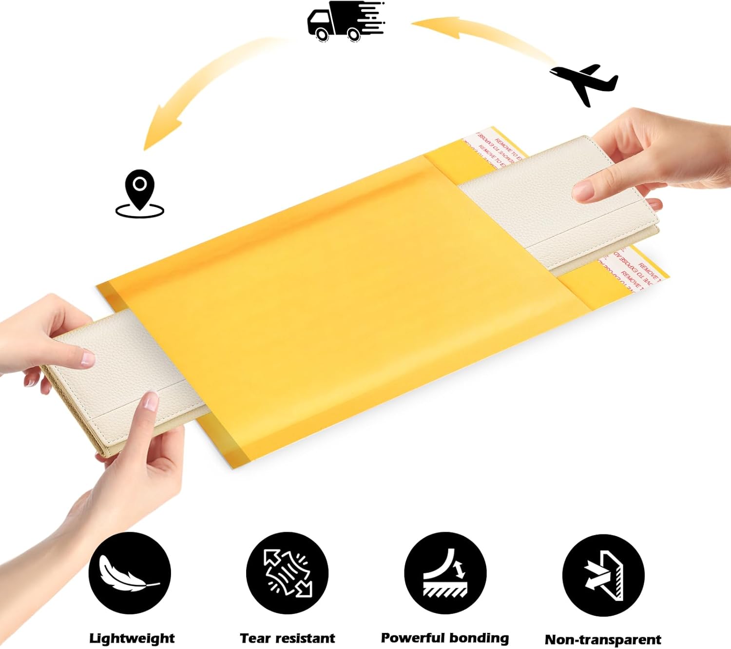 105Pack Yellow 4x8inch Kraft Bubble Mailers Small Business Mailing Packages Self-Sealing Paper Envelopes, Mailer Shipping Padded Envelopes with Strong Adhesion for Jewelry Makeup Supplies - Image 6