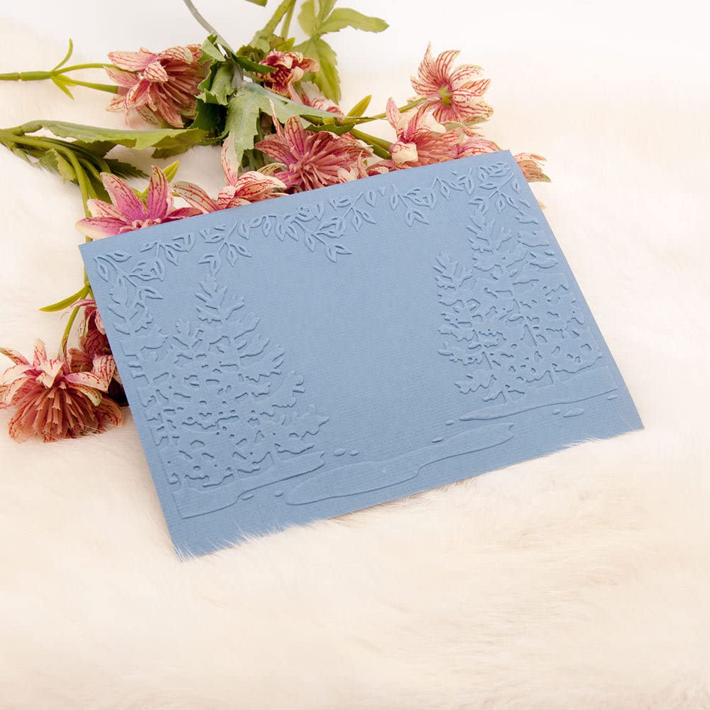 Dossier De Gaufrage 3D Feuilles De Pin De Noël – Plastique, 11,5 X 16 Cm – Compatible Machines De Gaufrage, Pour Cartes, Scrapbooking, DIY