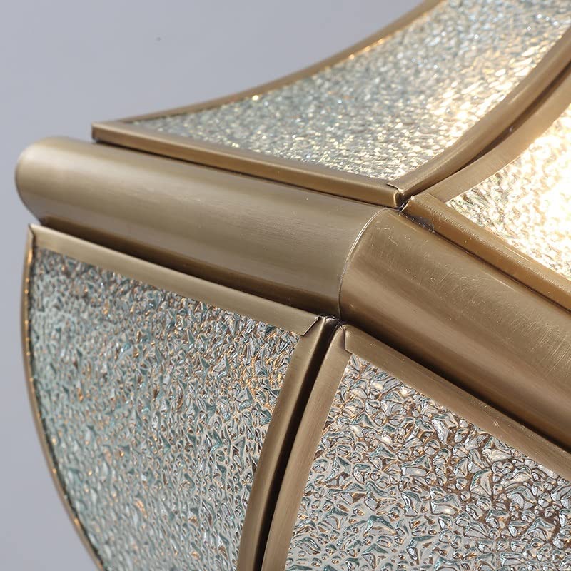 Lámpara colgante de cristal E27 de cobre para balcón y dormitorio individual 2