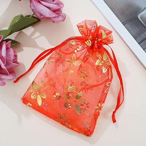 Miniatura 8 de 50 bolsas de organza con cordón de 3.9 x 5.9 in, bolsas de regalo de boda, bolsas de almacenamiento de joyas, bolsas de regalo de Navidad, bolsa de