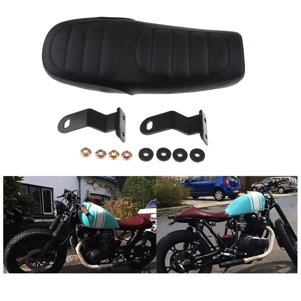 Klasyczne siodło motocyklowe Solo 63 cm Czarna poduszka do siedzenia ze sztucznej skóry w stylu vintage Siedzisko Poduszka