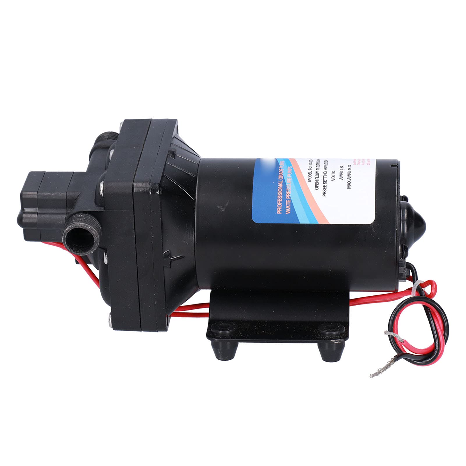 Para riego y lavado de autos - Bomba de agua de alta presión autocebante de 24 V CC - Bomba de diafragma con diseño de cuatro cámaras - Caudal de 8 litros - Elevación de succión (F42-103-055-202（24V）)
