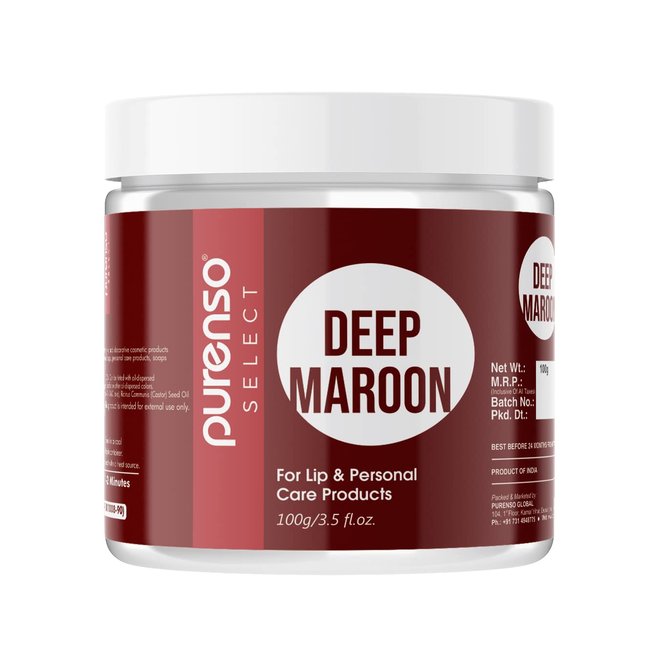 Purenso Select - Deep Maroon, 100g, Personal Care & Lip Safe Liquid Colors-image-16