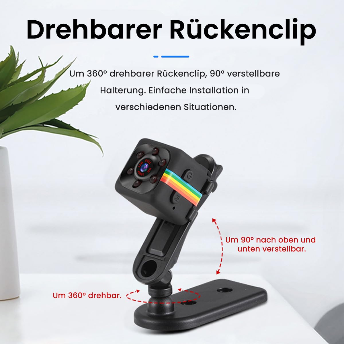 Bextgoo Überwachungskamera Ohne WLAN 1080P Mini Kamera Mit 32GB Speicherkarte – 140° Weitwinkel