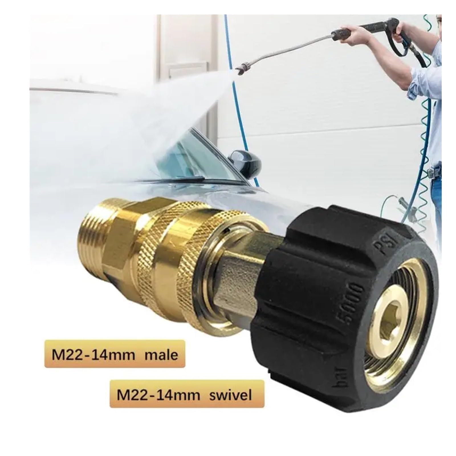 Idropulitrice Set adattatore M22 a 1/4 di pollice Quick Connect Kit SoapAdapter Raccordo Baionetta Conne