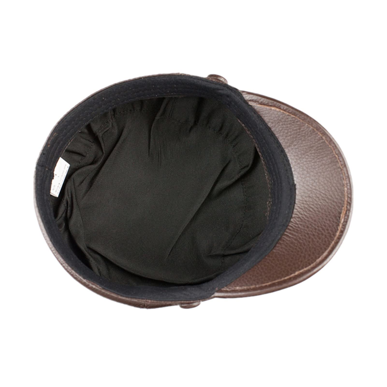 MILI-TRALY Kapelusz Prawdziwej Skóry Mężczyźni Kobiety Beret Cowskin Vintage Jesień Zima Czarna Baker Chłopiec Czapka