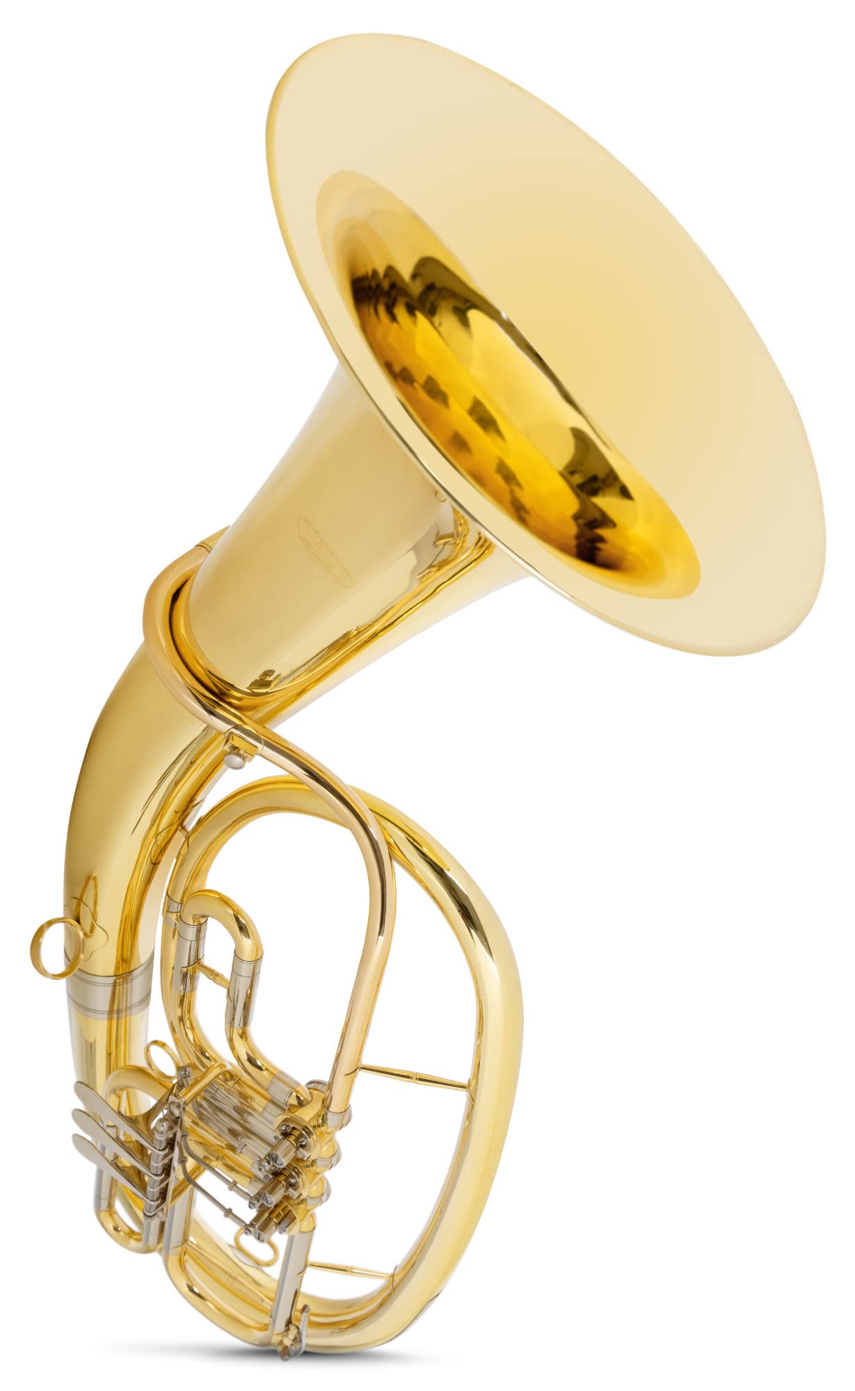 Classic Cantabile Brass TH-33 Tenorhorn - Bb-Stimmung - Korpus: Messing - Neusilber-Außenzüge Goldmessing-Mundrohr - 3 Drehventile - inkl. Koffer, Mundstück und Reinigungstuch