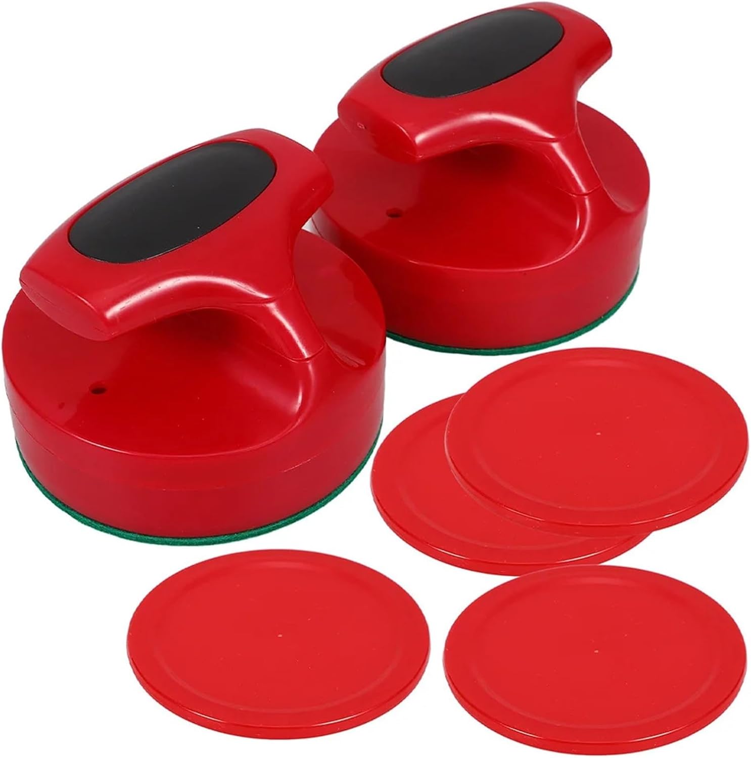 Air Hockey Pucks 5 Set Air Hockey Puck and Paddle 82mm Replacement Pusher Mallets for Table Accessories Striker Goalie Kit