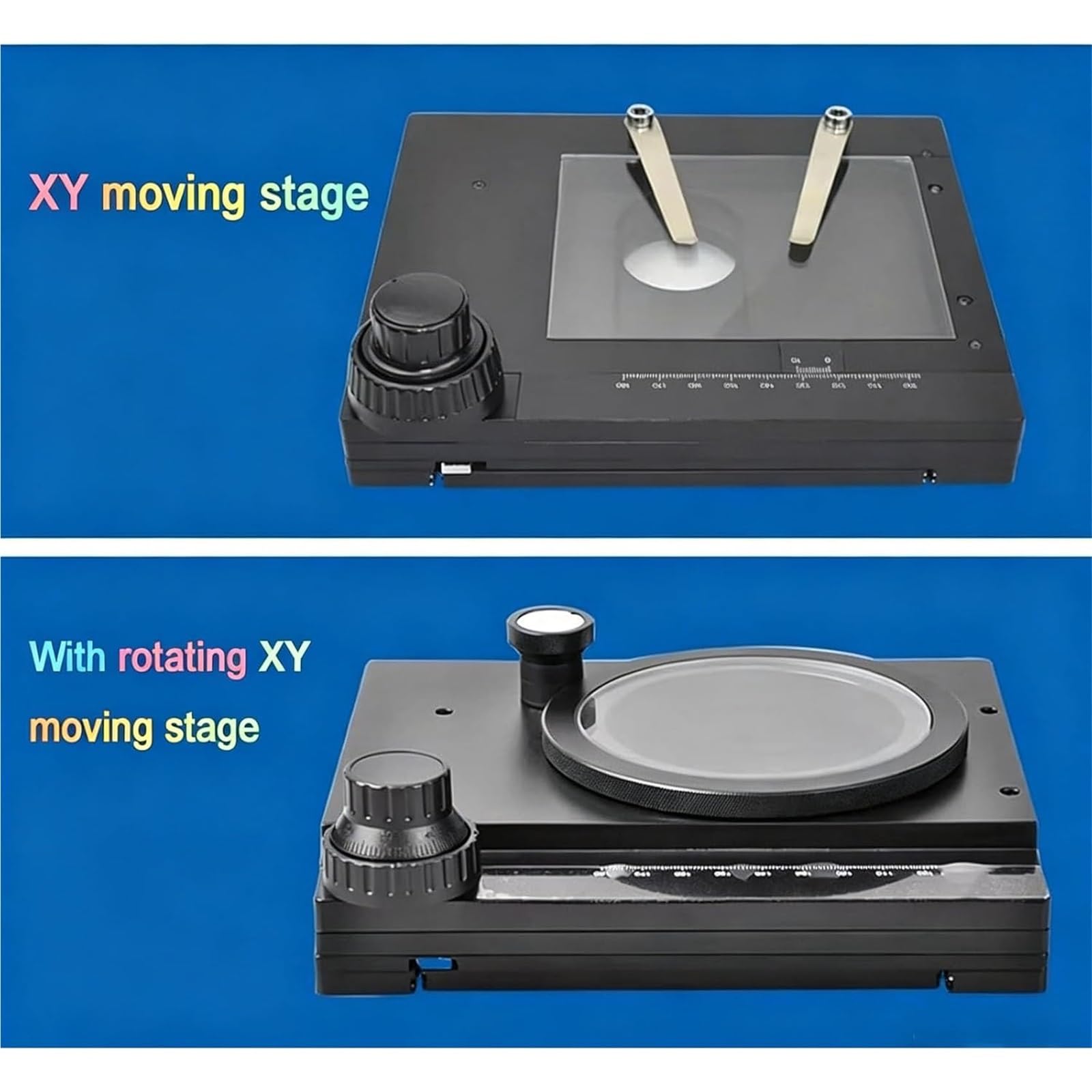 Platina mecánica para microscopio, mesa deslizante XY para inspección lab | Alta precisión, eje Z giratorio de 360°, recorrido de 60x55mm, para microfotografía, microscopios estereoscópicos mesa óptica