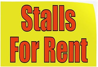 Stalls for Rent Indoor Store Sign Vinyl Decal Sticker 8"