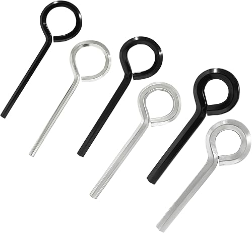 Miniatura 2 de Zorveiio 10 llaves hexagonales estándar de 732 pulgadas con bucle completo, llave Allen plateada para dispositivos de salida de barra de empuje,