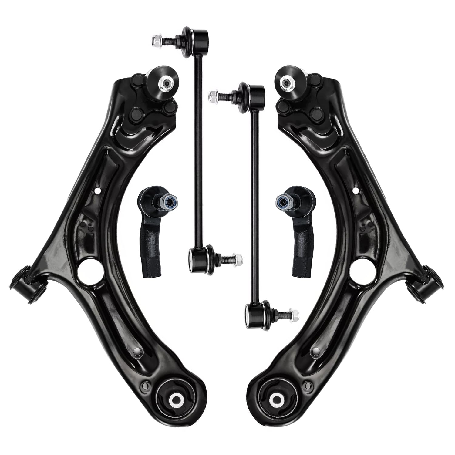 Detroit Axle - FWD Front End 6pc Suspension Kit for 2012-2022 Volkswagen Passat 2012-2019 Beetle, 2 Lower Control Arms w/Ball Joints 2 Stabilizer Sway