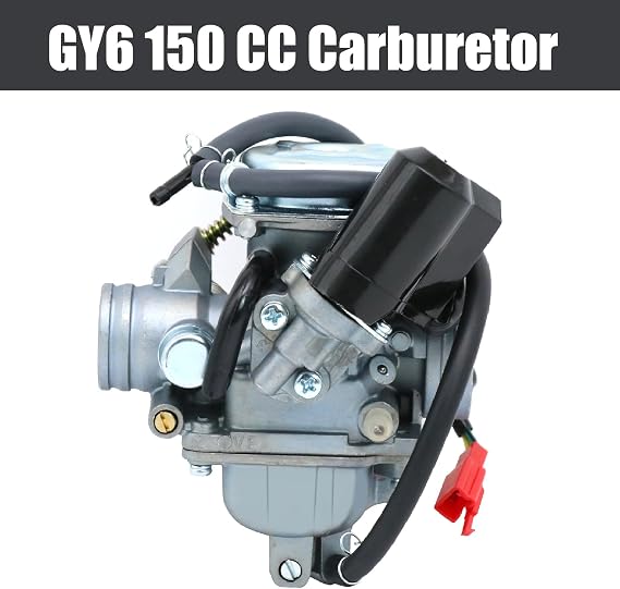 Gy6 Carburetor 150cc 4 Stroke Engines 125cc 150cc 152qmj 157qmi PD24j 24mmv with Intake Manifold +Air Filter + Main Jet Slow Jet Kit for Motorcycle Scooter Atv Go Kart With Electric Choke