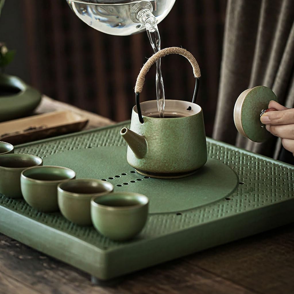 Zestaw do herbaty Gongfu w stylu chińskim, blat roboczy, dwufunkcyjny, ceramiczny zestaw do herbaty Kung Fu, sucha taca na herbatę, stolik do herbaty, taca do nauki w domu