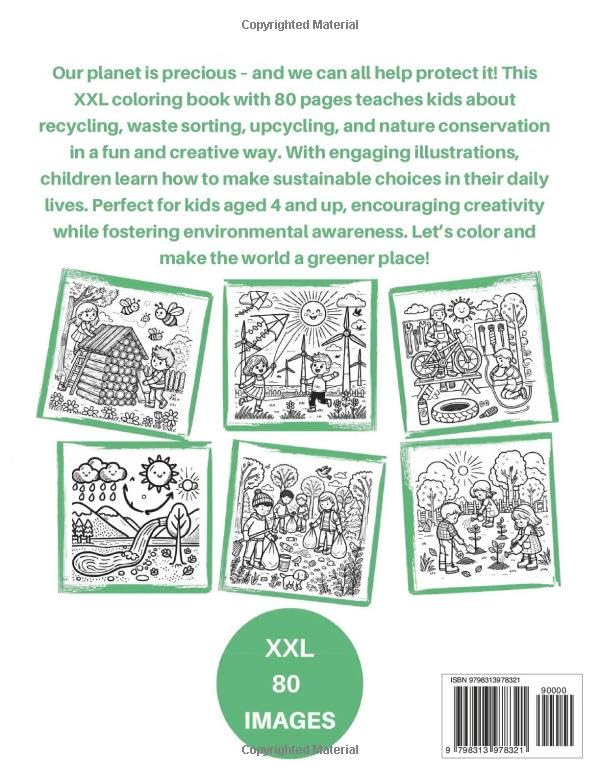 My Coloring Book Save the Planet Environmental Protection, Sustainability & Recycling: 80 Images XXL Waste Sorting, Upcycling & Nature Conservation ... Eco-Friendly Fun for Little Earth Heroes image 3