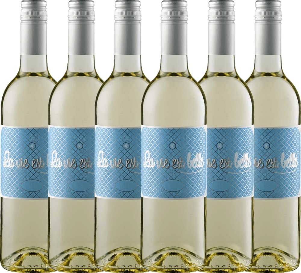 La vie est belle blanc La vie est belle Weißwein 6 x 0,75l VINELLO - 6 x Weinpaket inkl. kostenlosem VINELLO.weinausgießer