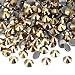 WILLBOND 1440 Pack Hot Fix AB Crystals Flatback Hotfix Rhinestones Round Gems Glass Stones (Metallic Gold, 5 MM)