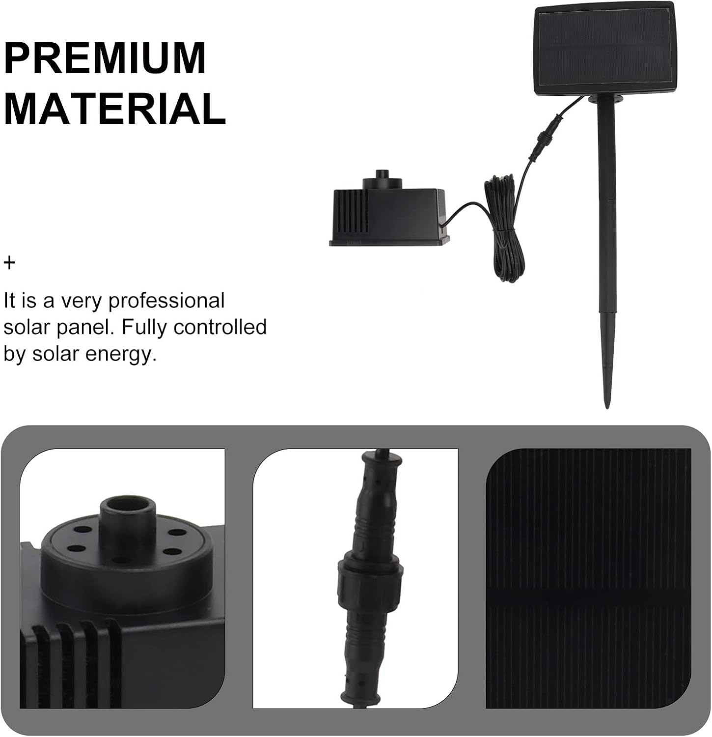 1set Solar Fountain Kit for Garden Floating Water Pump Nozzles for Outdoor Landscape Decoration