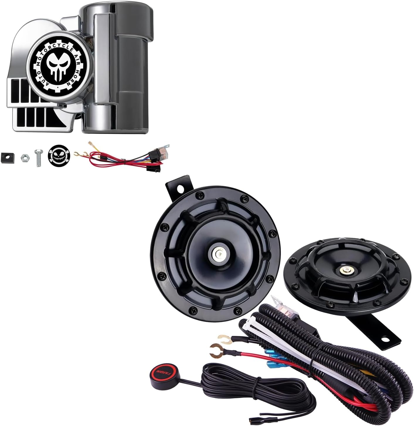 Super Loud Train Horn for Truck Train Boat Car,Air Electric Horns,12v Waterproof Horn Kit Raging Sound