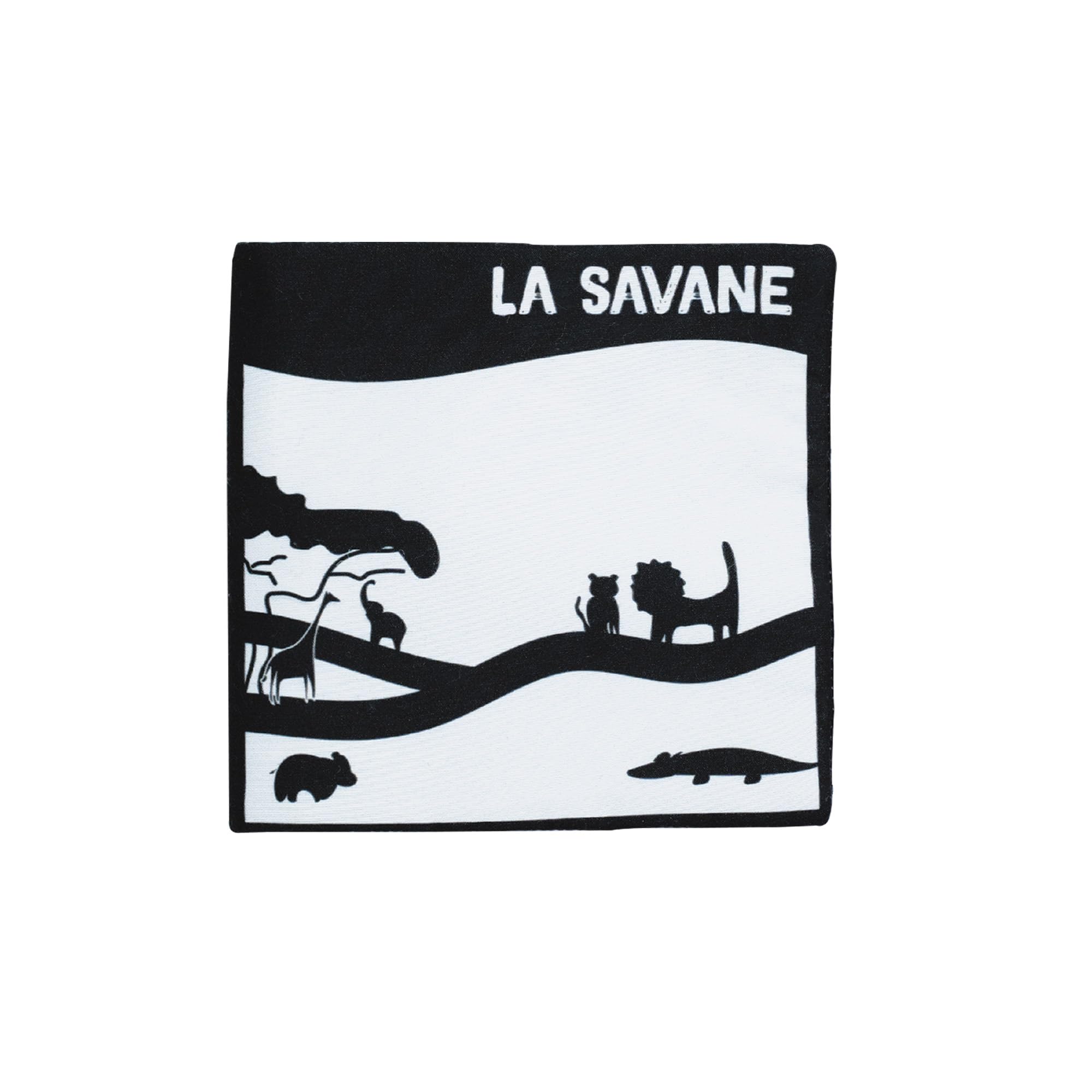 Livre d'éveil Noir et Blanc en Tissu pour bébé, 15 cm x 15 cm