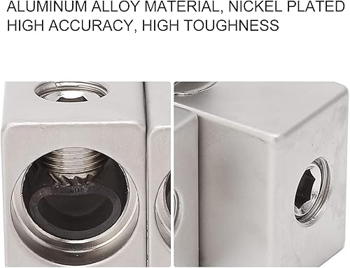 Miniatura 2 de Aramox 2 unidades doble calibre 10 a calibre 10 reductor de entrada de amplificador niquelado de aleación de aluminio de alta potencia para audio de