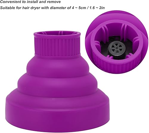 Miniatura 4 de Difusor de secador de pelo, universal plegable, portátil, ligero, plegable, morado