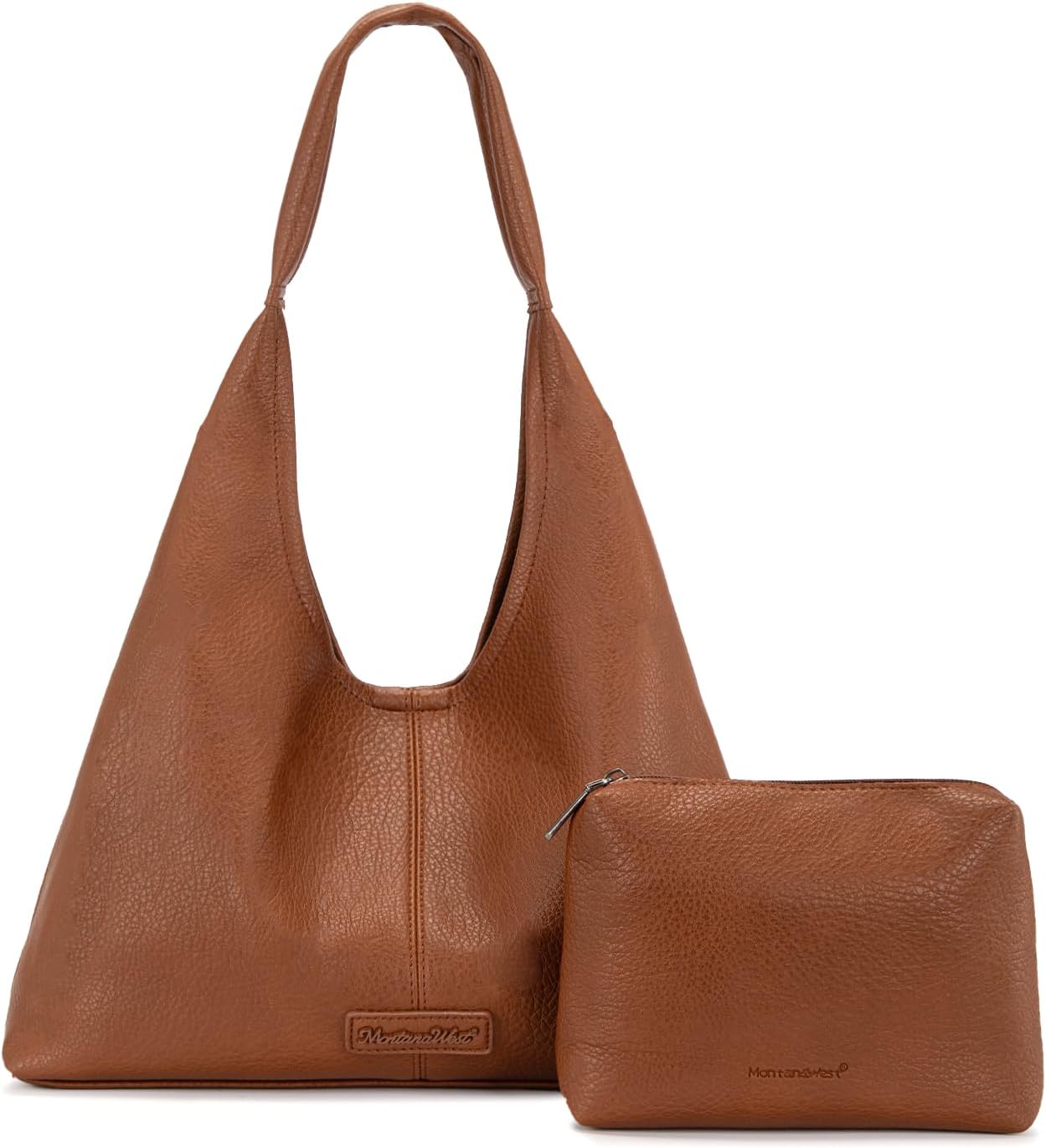 Montana West Hobo Bag Purses for Women Slouchy Soft Shoulder Handbags Tote with Pouch