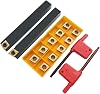 1/2/12mm Shank Indexable Carbide Turning Tool Insert Holder Set 2pcs SCACR1212H09 SCACL1212H09 Metal Lathe Cutting Tools with 12pcs CCMT32.51 CCMT09T304 Indexable Carbide Turning Insert Blade