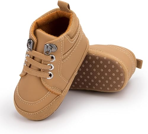 Zapatos para bebés y niñas, tenis de tobillo alto, antideslizantes, suela suave, para niños pequeños, recién nacidos, primeros pasos, zapatos de cuna